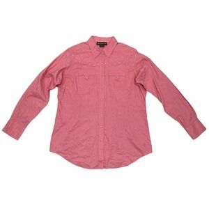 Ariat Pink Floral Stitched Print Pattern Western Snap Shirt Women's Size XL